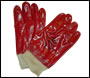 Red PVC Knitwrist Gloves