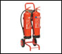 Double Point Fire Extinguisher Trolley with Rotary Hand Bell (Fire Extinguishers NOT Included)