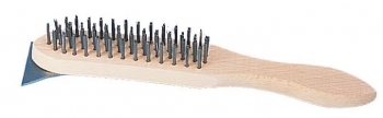 4 Row Wire Brush with Scraper