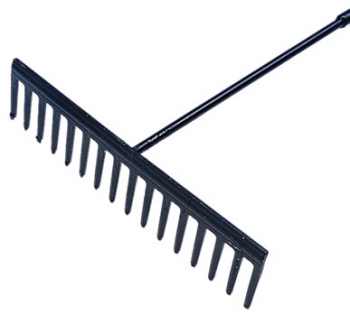 Asphalt Rake, Wooden Handled with 16 Flat Teeth
