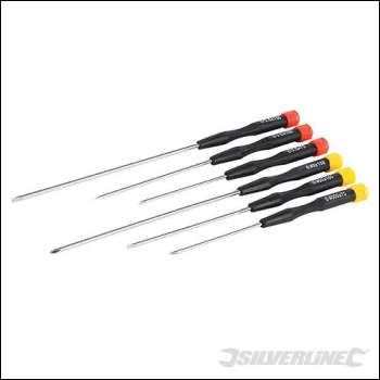 Silverline Extra-Long Precision Screwdriver Set 6pce