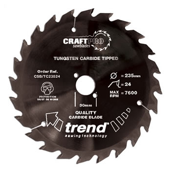 Trend CraftPro CSB/TC16024 Non-Stick Coat Blade - 160mm x 24 Tooth x 20mm