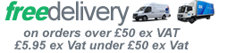 £5.95 UK Mainland Delivery for orders under £50 ex. VAT