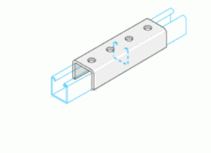 Unistrut Pre-galvanised Jointing Plate For 41/41 Internal Threaded (U) Each