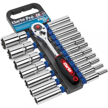 Clarke PRO243 19 Piece � inch  Drive Deep Metric Socket Set