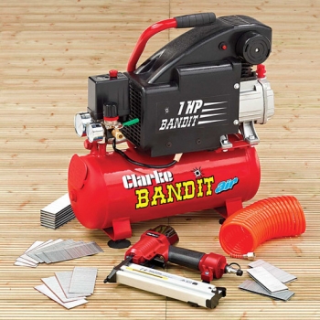 Clarke Bandit IV 8 Litre Air Compressor With Air Gun Kit