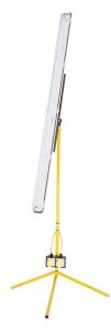 Defender 5' 58W Encapsulated Fluorescent Site Light on fixed leg stand with PTP - 110v E708645