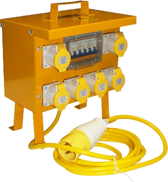 Tradesafe 6WJBC 6 Way Splitter Box with MCB, 6 x 16amp Sockets