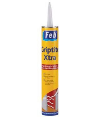 Feb Griptite Xtra High Strength, Solvent Based, Gap Filling Adhesive (per 12 box)