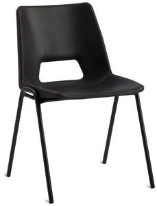 Constructor Plastic Stacking Chair with Metal Framed Leg