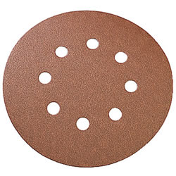 Circular Aluminium Oxide Abrasive Discs with Hook and Loop Backing - 240 Grit - Pack of 10