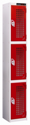 Armorgard Lockastor, Perforated Locker, 3 Door 300x450x1800