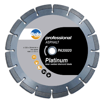 Belle Platinum Asphalt (PA) Diamond Cutting Disc 300mm (Width 20mm)
