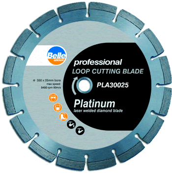 Belle Green Concrete & Asphalt Loop (PLA) Diamond Cutting Disc 450mm (8mm Segment)