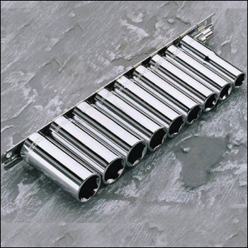 Clarke PRO38 9-Pce ? inch  Dr. Deep Metric Socket Set