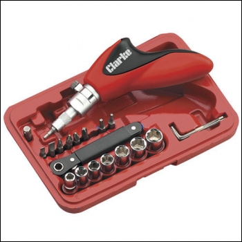 Clarke PRO149 23-  Pce Pistol Driver Bit & Socket Set