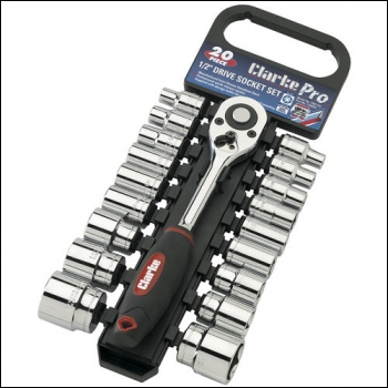 Clarke PRO155 - 19pce � inch  Drive Ratchet & Socket Set