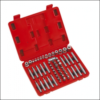 Clarke PRO164 � inch , 3/8 inch  & � inch  Drive Torx-Star� / Spline Socket & Bit Set