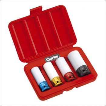 Clarke PRO182 1/2? Square Drive Thin Wall Deep Impact Socket Set 4 Piece