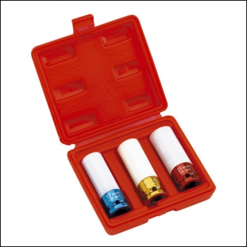 Clarke PRO184 1/2� Square Drive Alloy Wheel Thin Wall Impact Socket Set 3 Piece