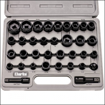 Clarke CIS12/35 - 35 Piece 3/8 inch  & ? inch  Impact Socket Set