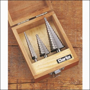 Clarke CHT381 3pc. HSS Stepped Cone Drill Set