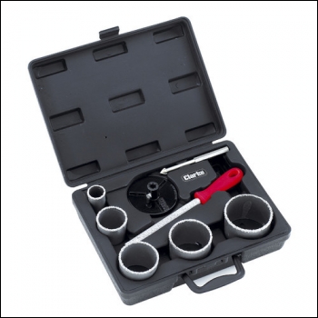Clarke CHT601 8 Piece Tungsten Grit Hole Saw Set
