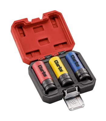 Clarke CHT940 3-Piece Coloured Impact Socket Set - Code 1801940