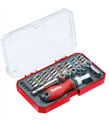 Clarke CHT957 41 Piece Mini Ratchet Screwdriver Bit & Socket Set - Code 1801957