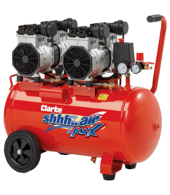 Clarke SHHH50/350 Shhh Air Max Twin Pump 16.9cfm 50 Litre 3.5HP Low Noise Compressor (230V) - Code 2242050