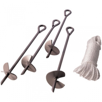 Spare Clarke GA2 4pc 15” Steel Auger Set With 12m Rope for use with Clarke Garages/Sheds - Code 3503586