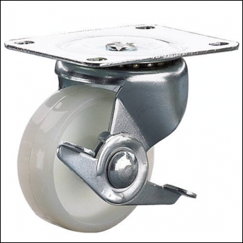 Clarke ML483-1W 100mm Swivel & Brake Castor - White Nylon