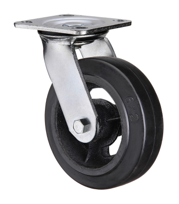 Clarke Heavy Duty Rubber Castor Wheels Fixed / Swivel / Swivel & Brake (125mm - 200mm) - Wheel-dia-mm: 150 - Code 4200166