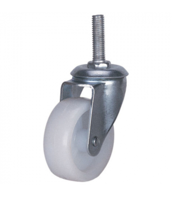 Clarke ML244-A  63mm White Polypropylene Threaded Stem Swivel or Swivel & Brake Castors - Code 4200257