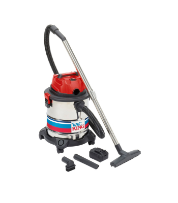 Clarke Vac King 20V Brushless 4Ah 20L Stainless Steel Wet & Dry Vacuum Cleaner - Code 6471104
