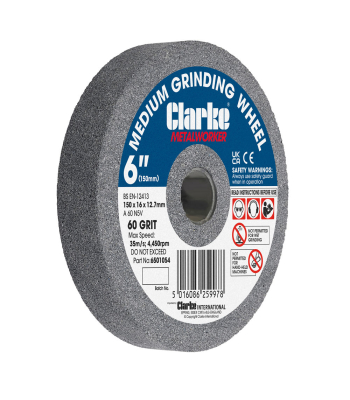 Clarke 6" (150mm) Medium 60 Grit Grinding Wheel 150mm x 16, 12.7mm Bore - Code 6501054