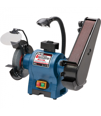 Clarke CBG6SC 6" Bench Grinder with Sanding Belt & Lamp (250W) - Code 6502130