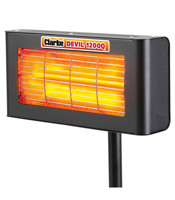 Clarke Heat Devil 1200Q 1.2kW Wall Mounted Infrared Quartz Heater (230V) - Code 6920333