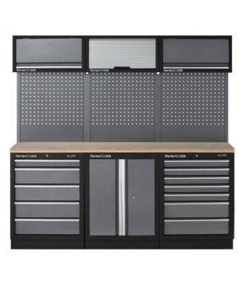 Clarke COMBGMS04 Modular Storage System 14 Piece Package Wooden Worktop - Code 7632903