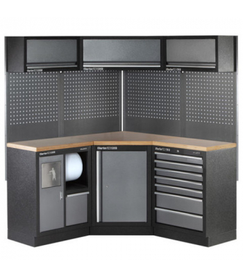 Clarke COMBGMS05 Modular Corner Storage System 19 Piece Package Wooden Worktop - Code 7632907