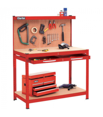 Clarke CWB-R1B Workbench with Pegboard Back Panel & Large Drawer - Code 7637706