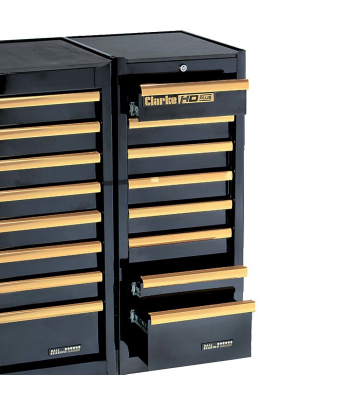 Clarke CSL41BGC HD Plus 8 Drawer Side Locker (Black & Gold) - Code 7638185