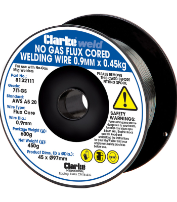 Clarke Weld No Gas Flux Cored Welding Wire 0.9mm x 0.45kg - Code 8132111