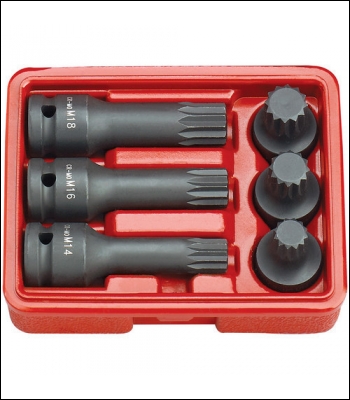 Clarke CISSB12/6S 6 Piece Impact Spline Bit Socket Set – 40 And 78mm Length