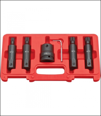 Clarke CIS19/5S 5 Piece Impact Spline Bit Socket Set – 3/4” Drive