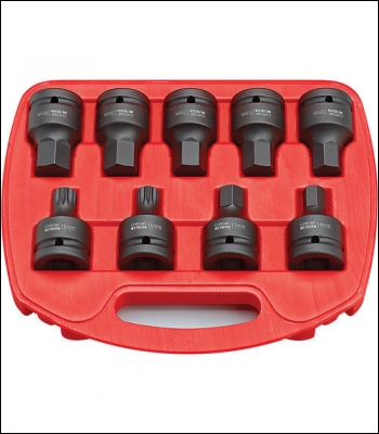 Clarke CIS19/9S 9 Piece Impact Spline And Hex Bit Socket Set –3/4” Drive