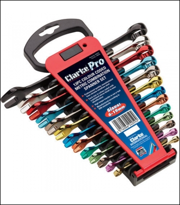 Clarke PRO337 13 Piece Colour Coded Metric Combination Spanner Set
