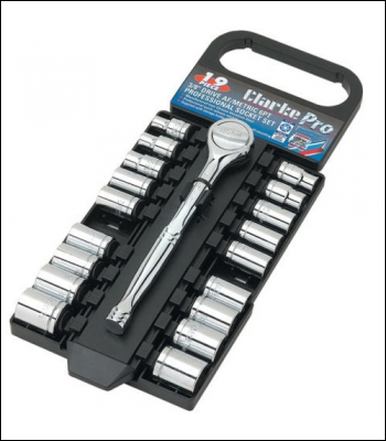 Clarke PRO351 - 19 Piece 3/8 inch  Drive Socket Set - Code 1700757
