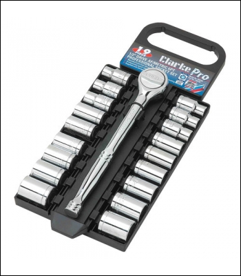 Clarke PRO352 19 Piece 1/2 inch  Drive AF/Metric Socket Set