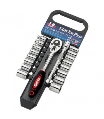 Clarke PRO357 - 18 Piece 3/8 inch  Drive Socket Set - Code 1700763